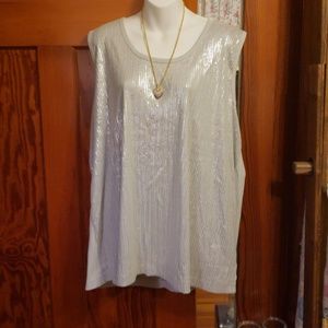 Silver sequin tank